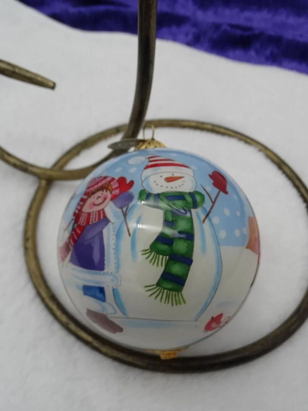 Pier 1 Snowman and Kids Li Bien Christmas Ornament 2015 with Box